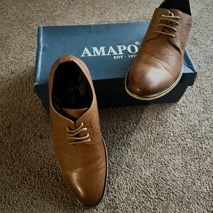Amapo Men's Brown Leather Shoes